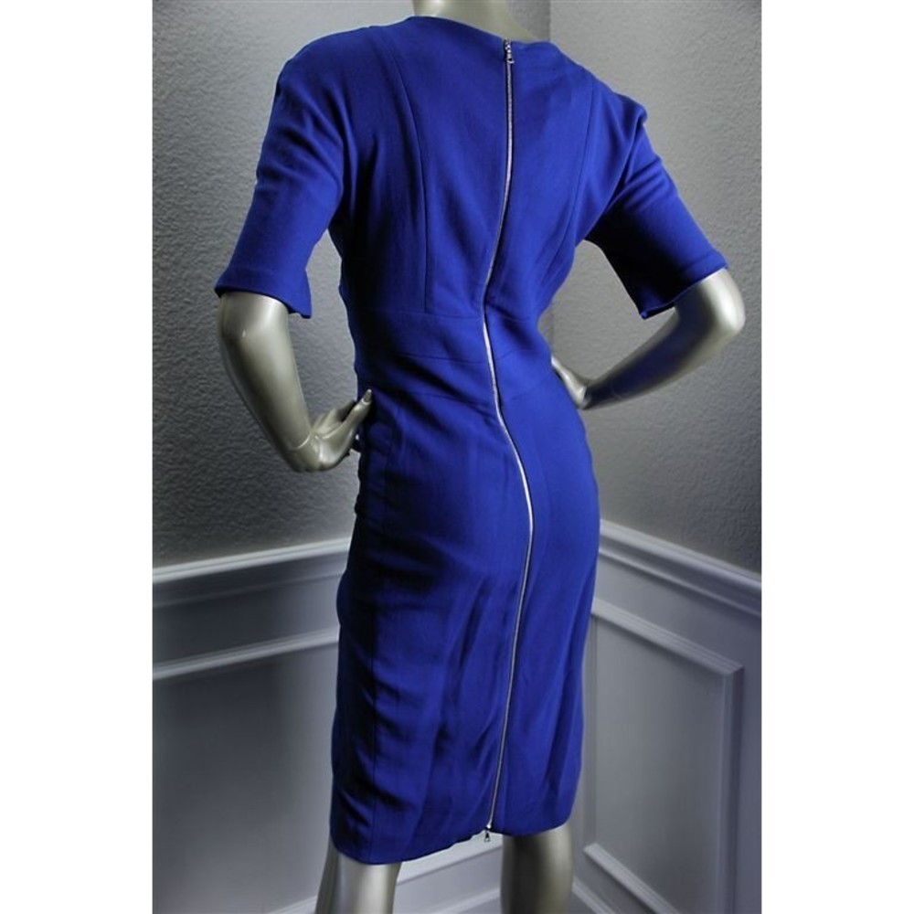 NWT NARCISO RODRIGUEZ Stretchy Bright Blue Fitted Dress 10 - Picture 6 of 7